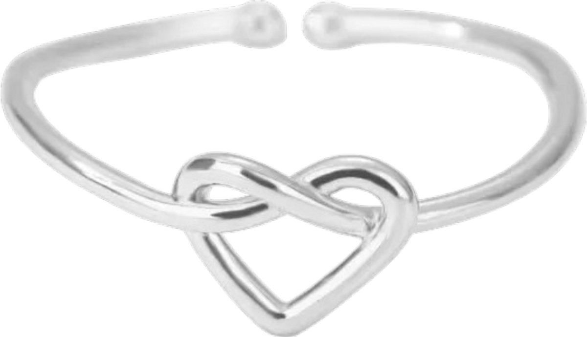 Hartvormige Ringen voor Dames – Trendy Nieuwe Ring met Hartdesign, Elegante Trouwring, Luxe Look, Modieuze Ring voor Vrouwen, Romantische Accessoire voor Bruiloft, Verloving & Speciale Gelegenheden - Zilver