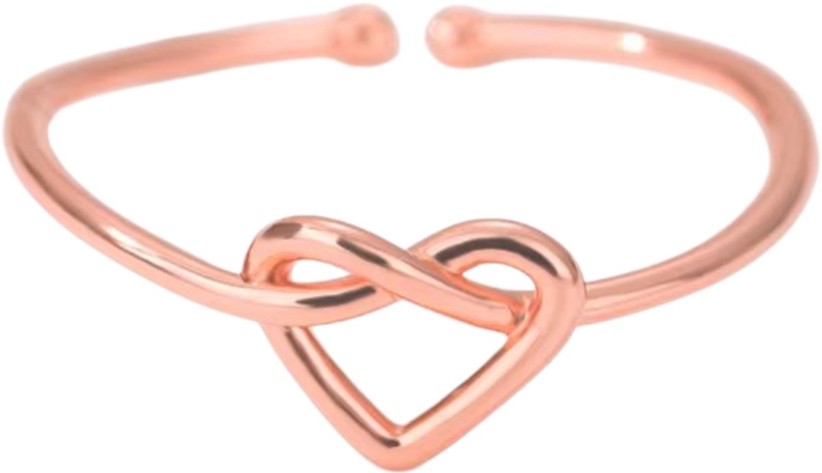 Hartvormige Ringen voor Dames – Trendy Nieuwe Ring met Hartdesign, Elegante Trouwring, Luxe Look, Modieuze Ring voor Vrouwen, Romantische Accessoire voor Bruiloft, Verloving & Speciale Gelegenheden - Roségoud