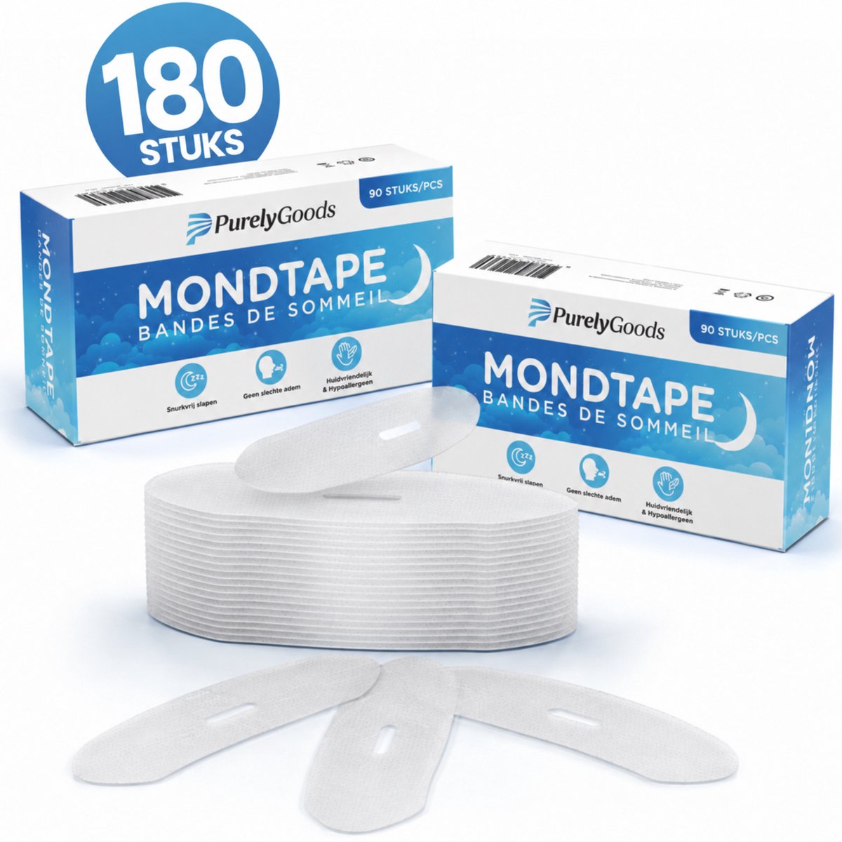 PurelyGoods® Mondtape 180 Stuks - Huidvriendelijk - Mouth Tape - Anti Snurk