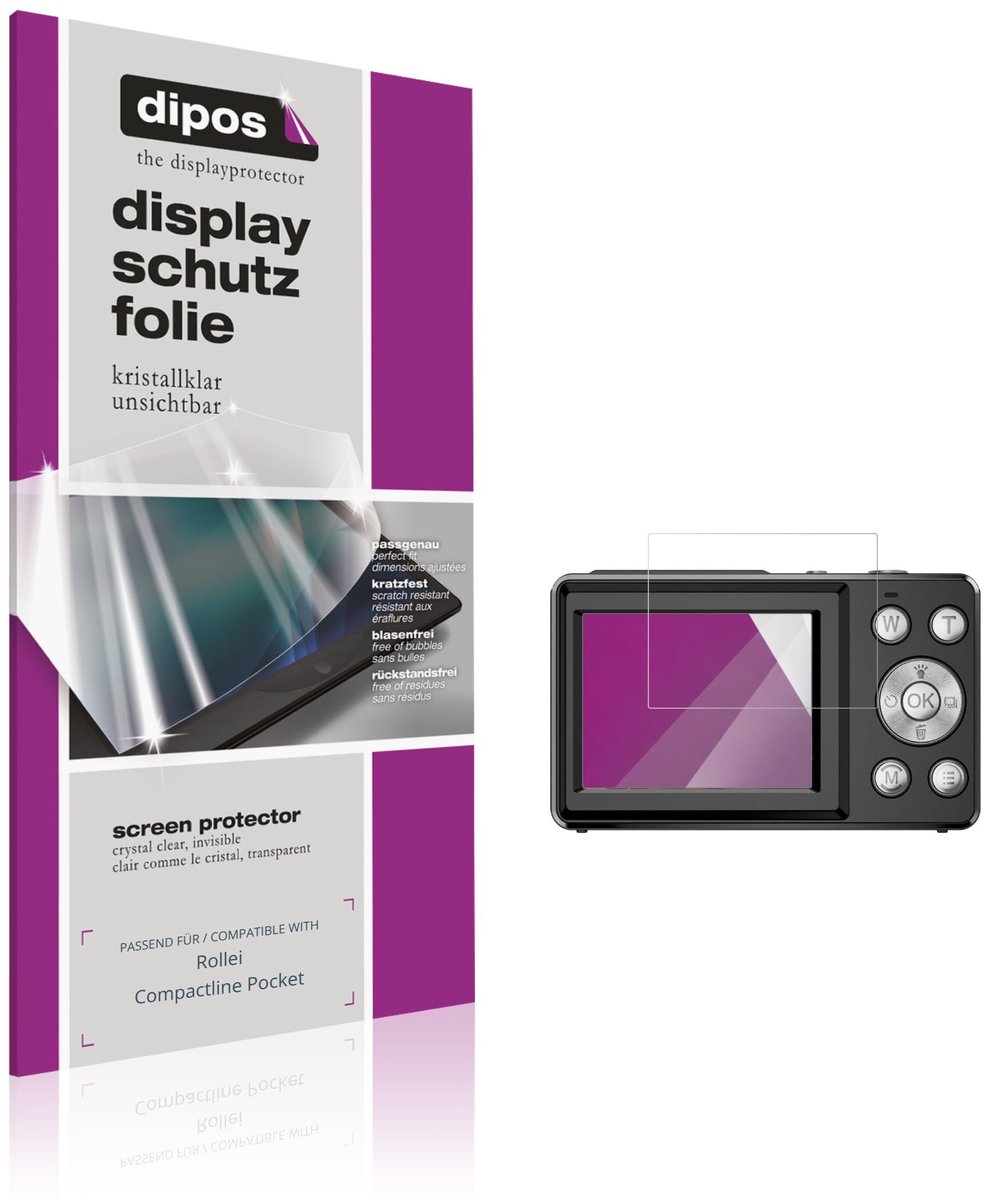 dipos – 4x Beschermfolie geschikt voor Rollei Compactline Pocket | Krasbestendige & heldere Screenprotector Ultra-Thin