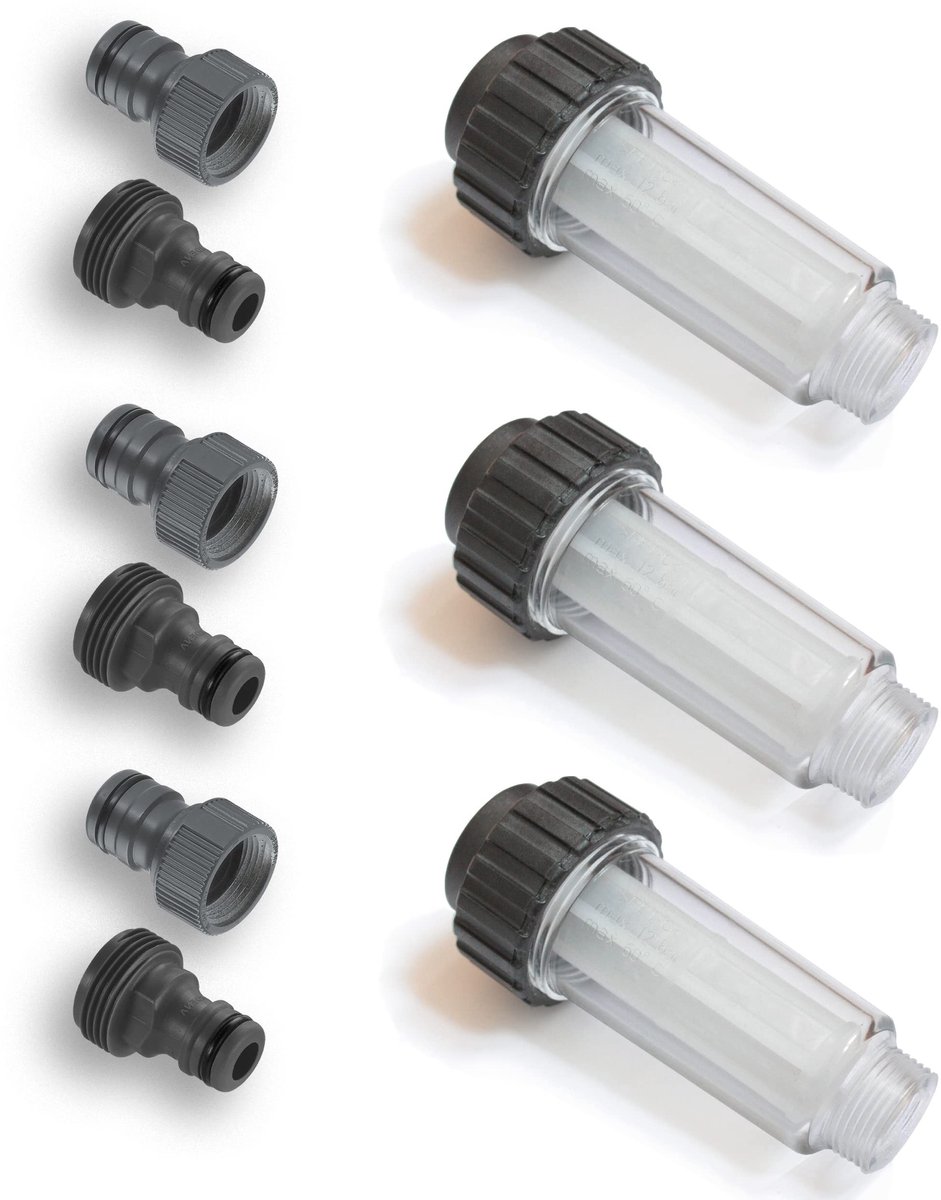 Solidchoice - Waterfilter voor hogedrukreiniger - ¾ inch aansluiting - Inclusief adapter