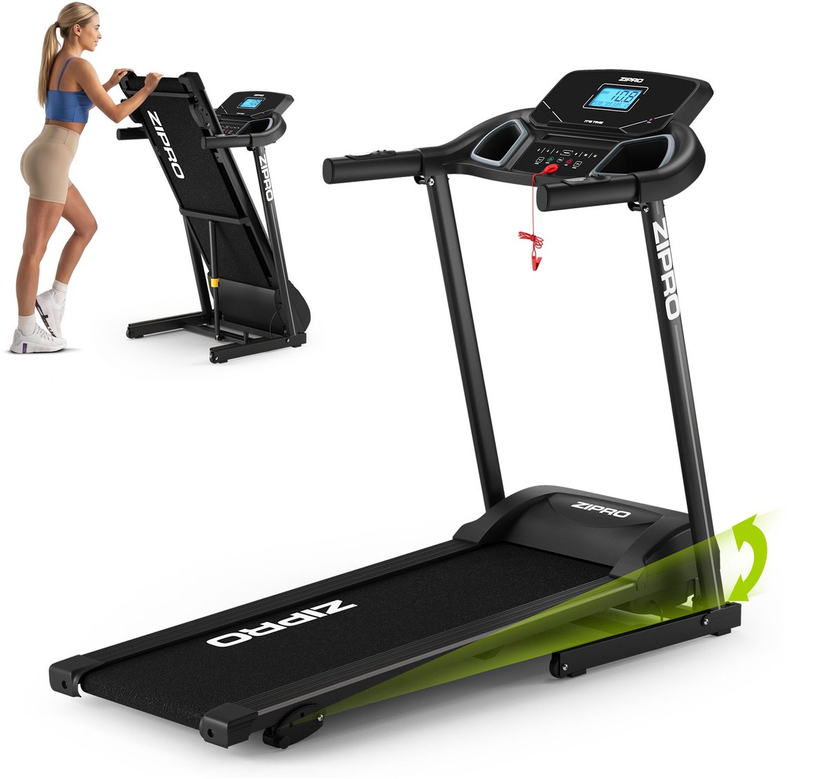 Bol.com ZIPRO® Colt Elektrische Loopband 1-12 km/h - Wandelband - Inklapbaar - Cardiotraining - LCD-display - 12 Programma’s - E... aanbieding