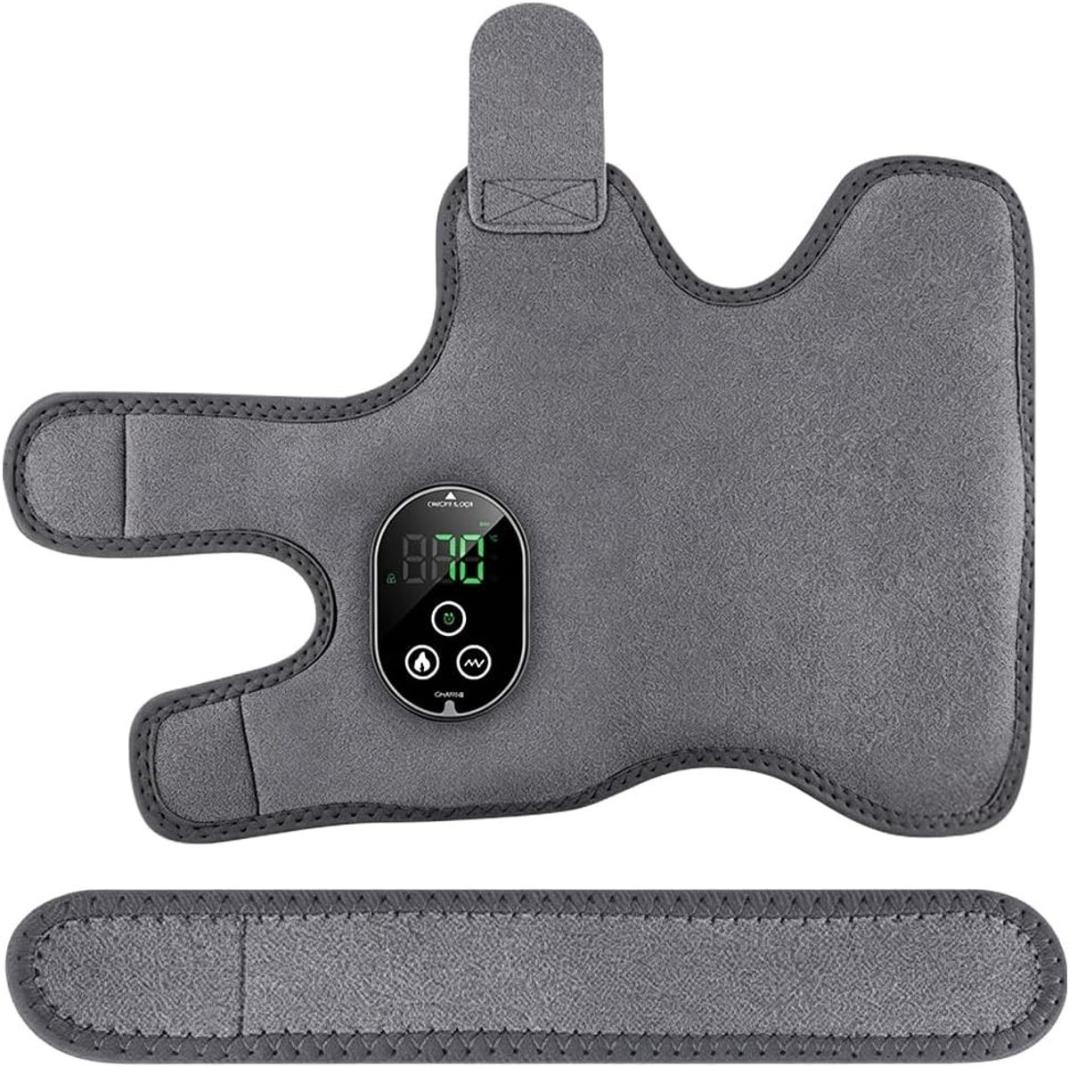 Verwarmde voetmassager met 3 vibraties, ideaal voor bloedcirculatie, pijnverlichting en ontspanning van enkels en hielen, oplaadbaar en geschikt voor iedereen, grijs