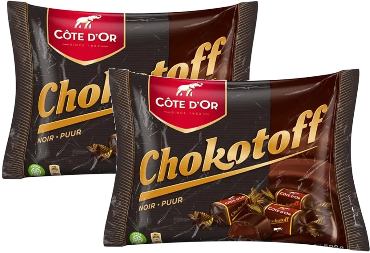Cote d'Or Chokotoff Puur Toffee - Multipack - Chocolade Toffee - 1000g (2x500g)