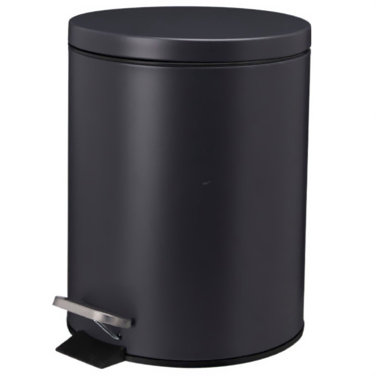 Bathroom Solutions - Metalen prullenbak NONI met deksel, 5 l - mat zwart