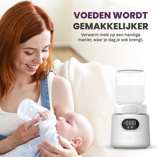 Moens Draagbare Flessenwarmer – Draadloze Flessenwarmer voor Onderweg – USB Oplaadbaar – Inclusief 3 Adapters & USB – BPA-vrij — afbeelding 3