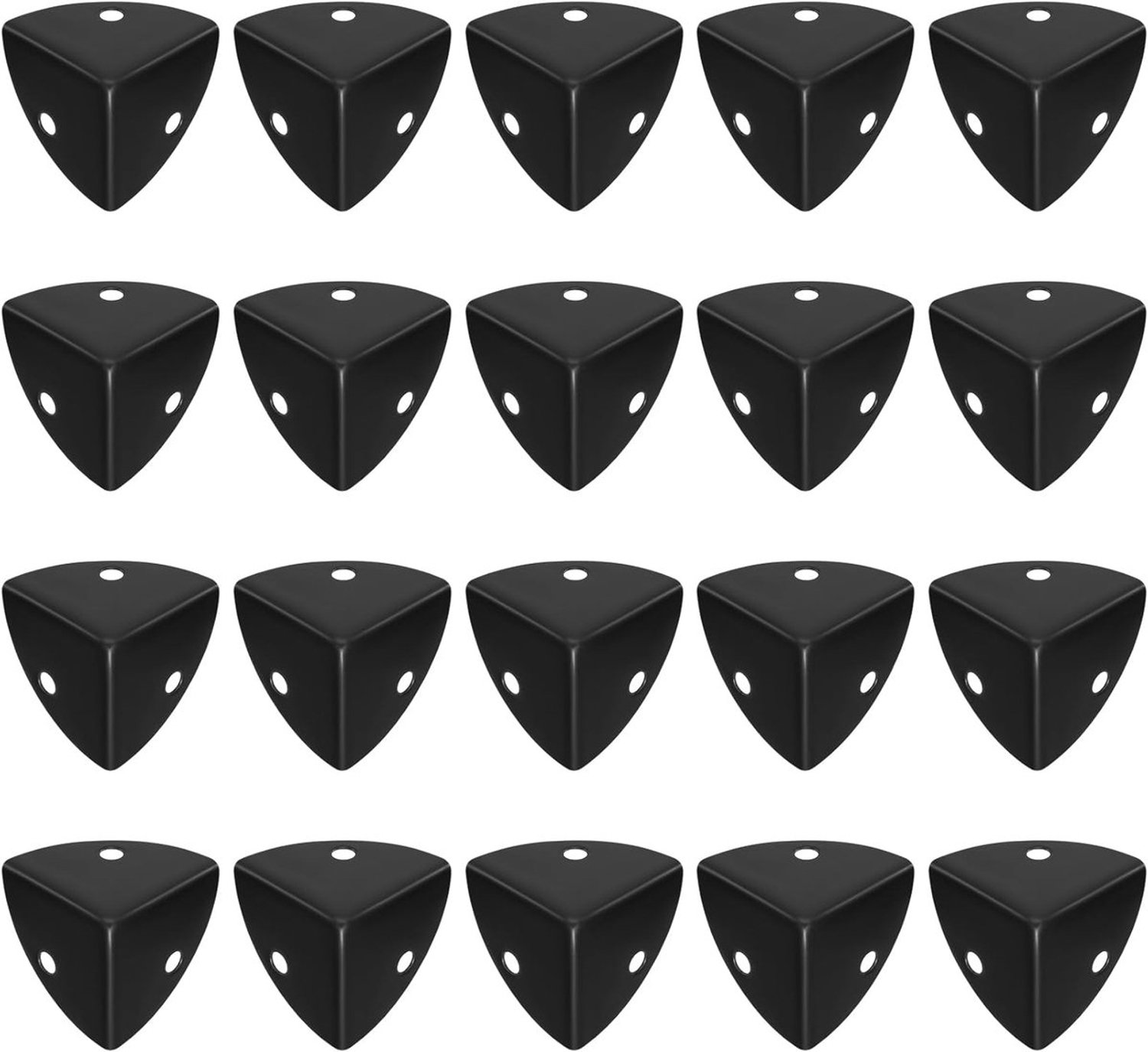 20 metalen hoekbeschermers - Anti-botsingshoekbeschermers - Geschikt voor tafels, kasten, meubels, enz. - Metalen hoekbeschermers - 18*18 mm - Zwart