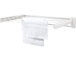 Wanddroogrek 70 x 37,5 x 10 cm – Opvouwbaar en uitschuifbaar – Wit