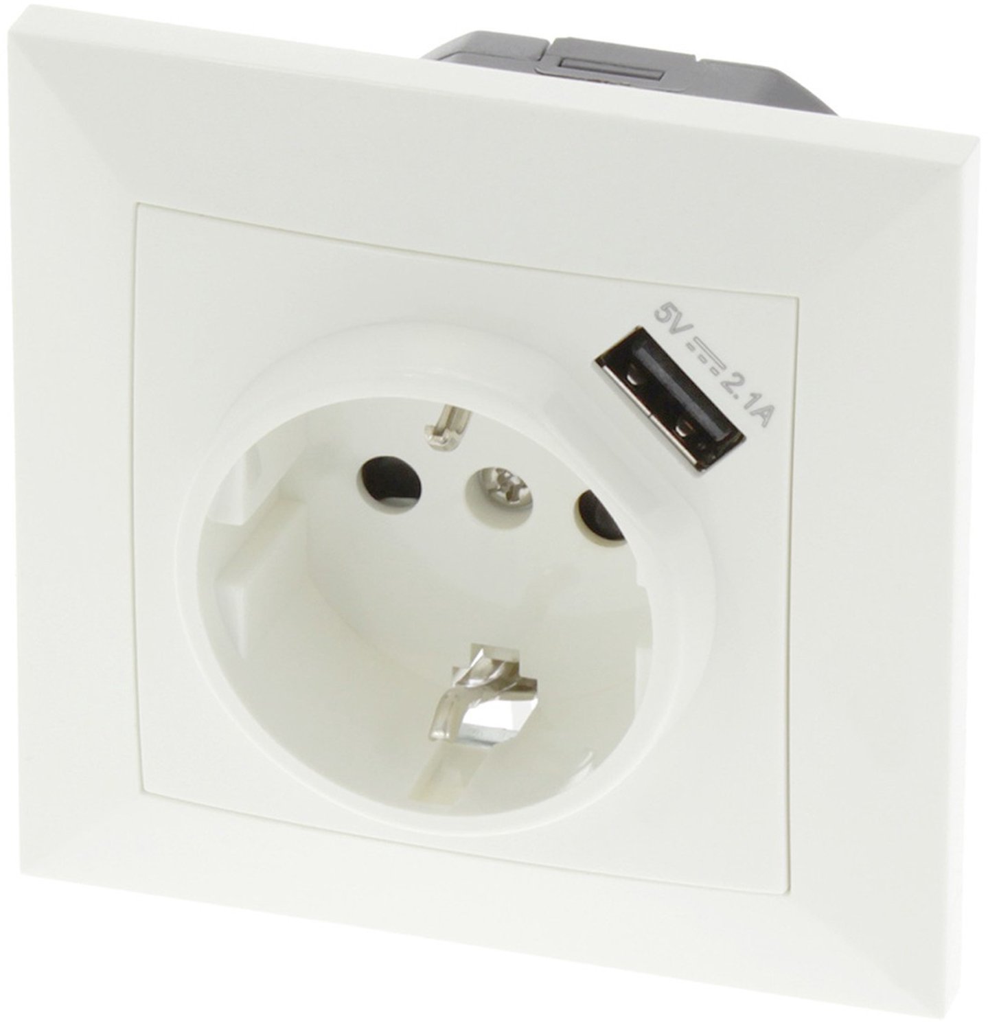 Q-Link contactdoos - randaarde - polarwit