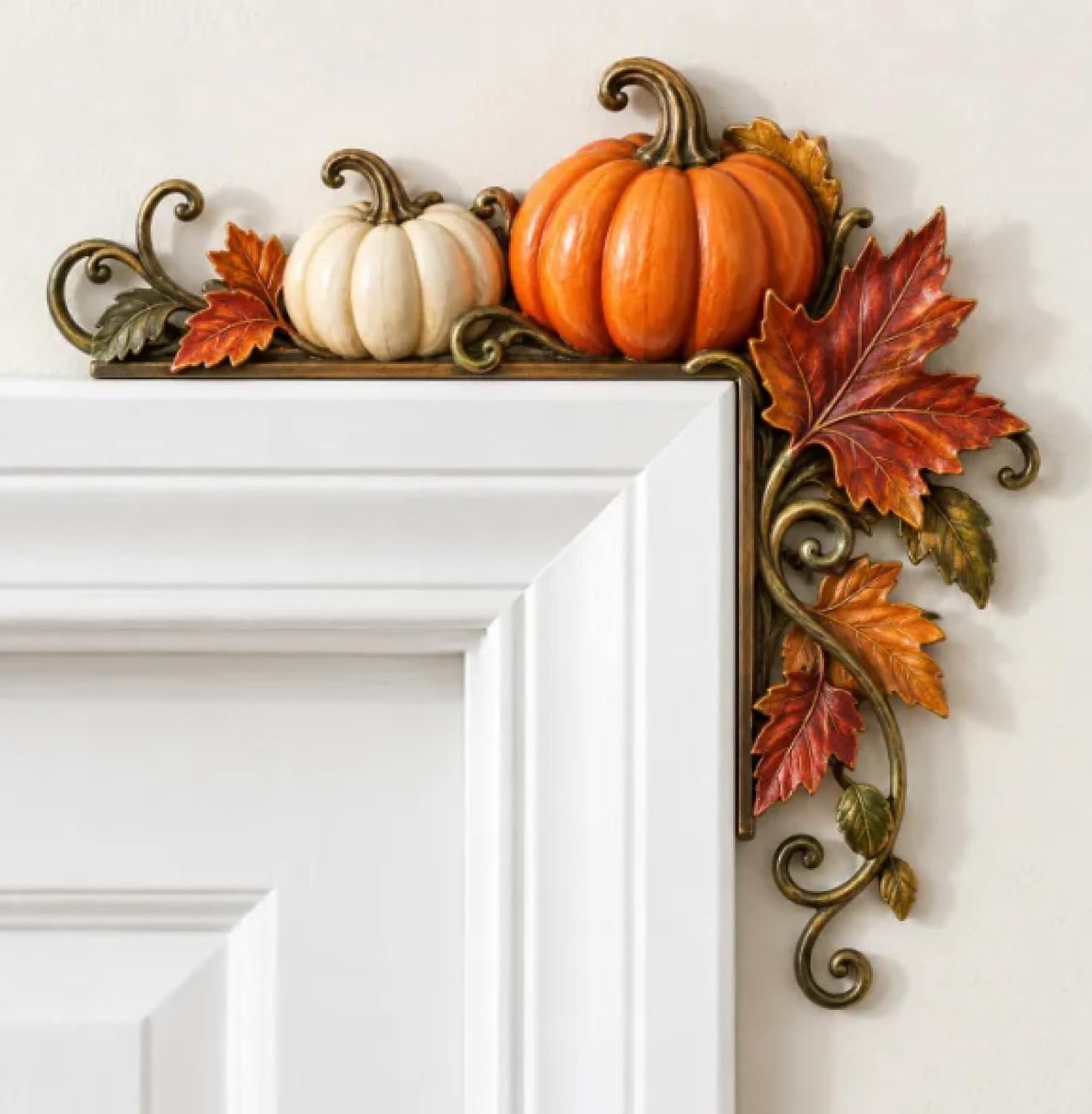 Houten pompoen deurhoek hangornament - herfst esdoornblad muurhanger - herfst decoratie voor voordeur - dankzegging cadeau