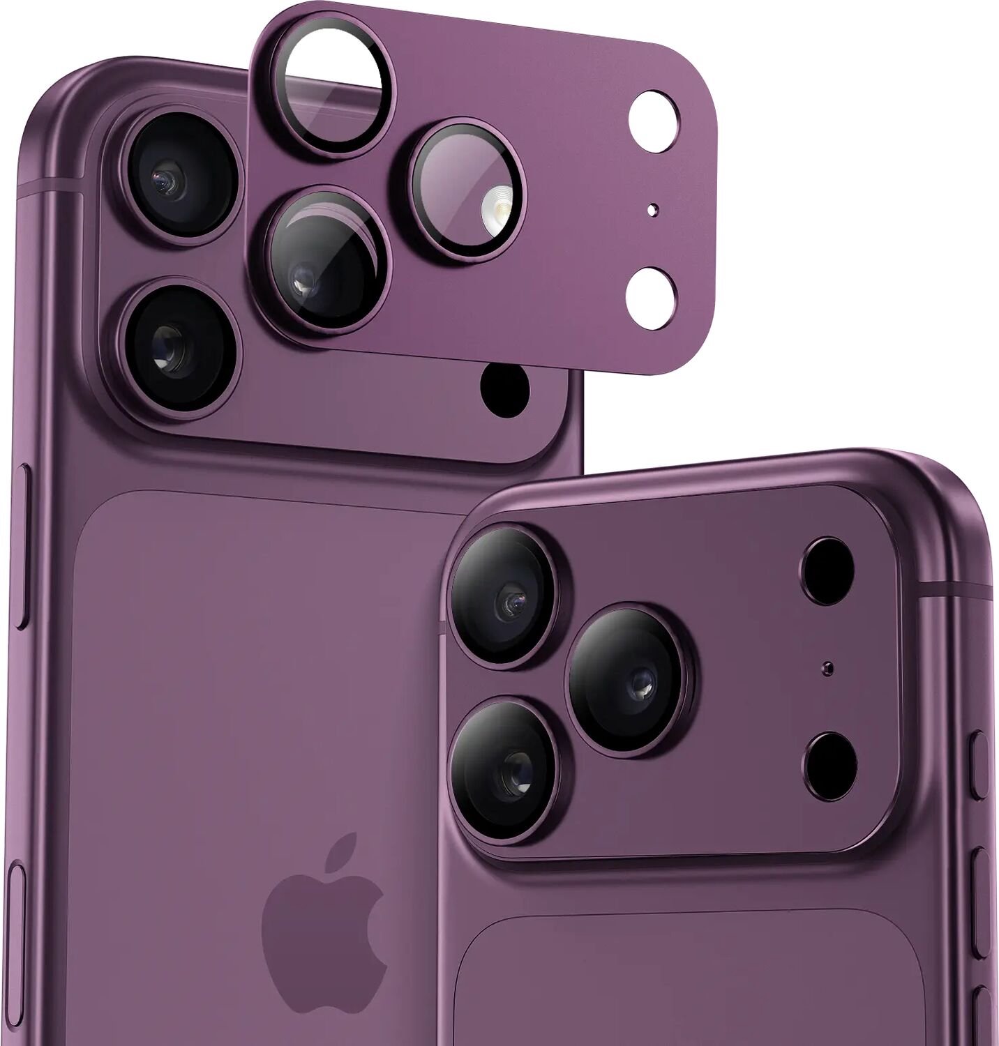 Buddi Focus Geschikt voor Apple iPhone 18 Pro Max - Full Camera Protector - Matched Burgundy - Eenvoudige installatie
