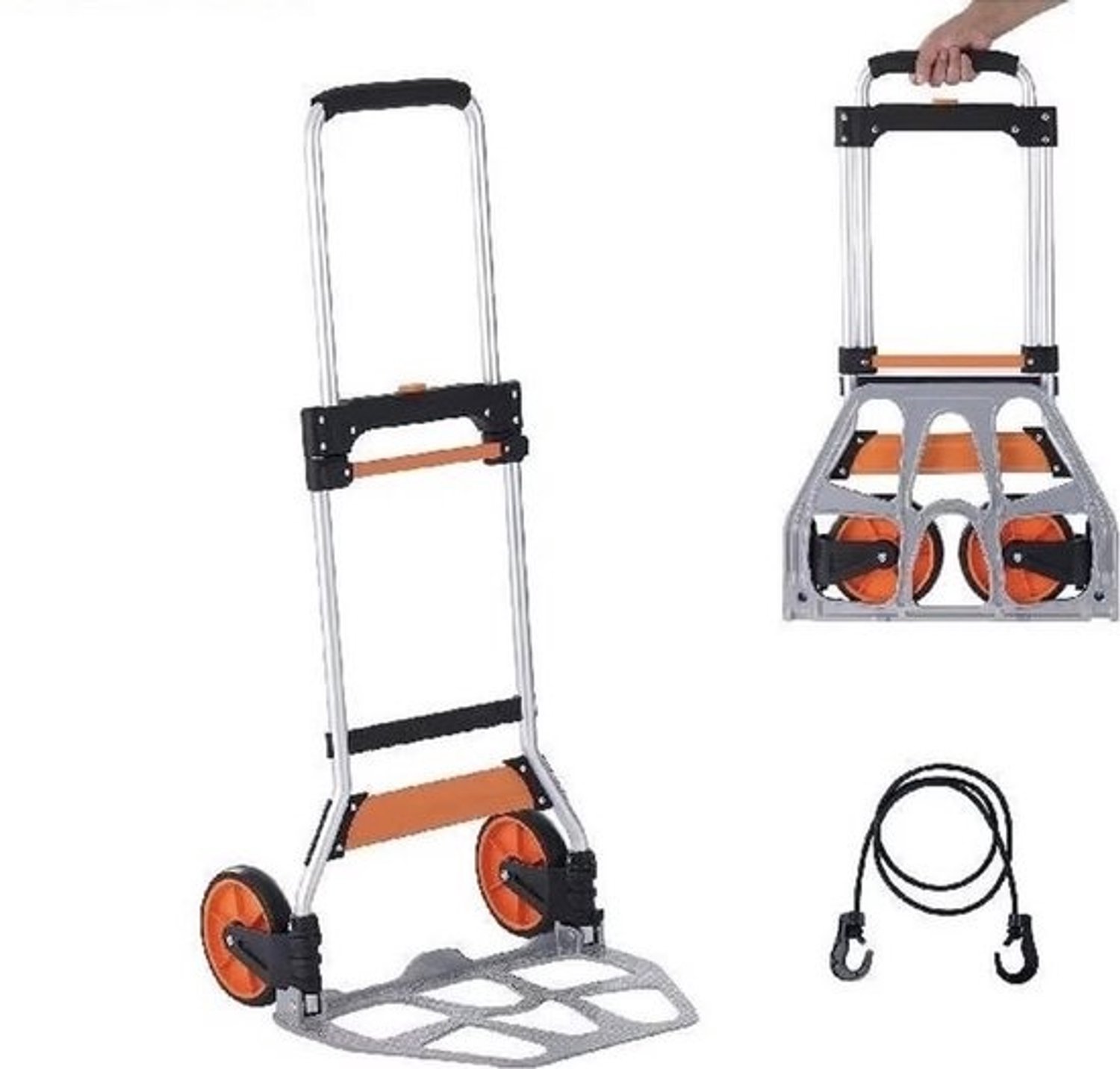 Opvouwbare transportkar - Draagbare handtruck met telescopische handgreep - Steekwagen