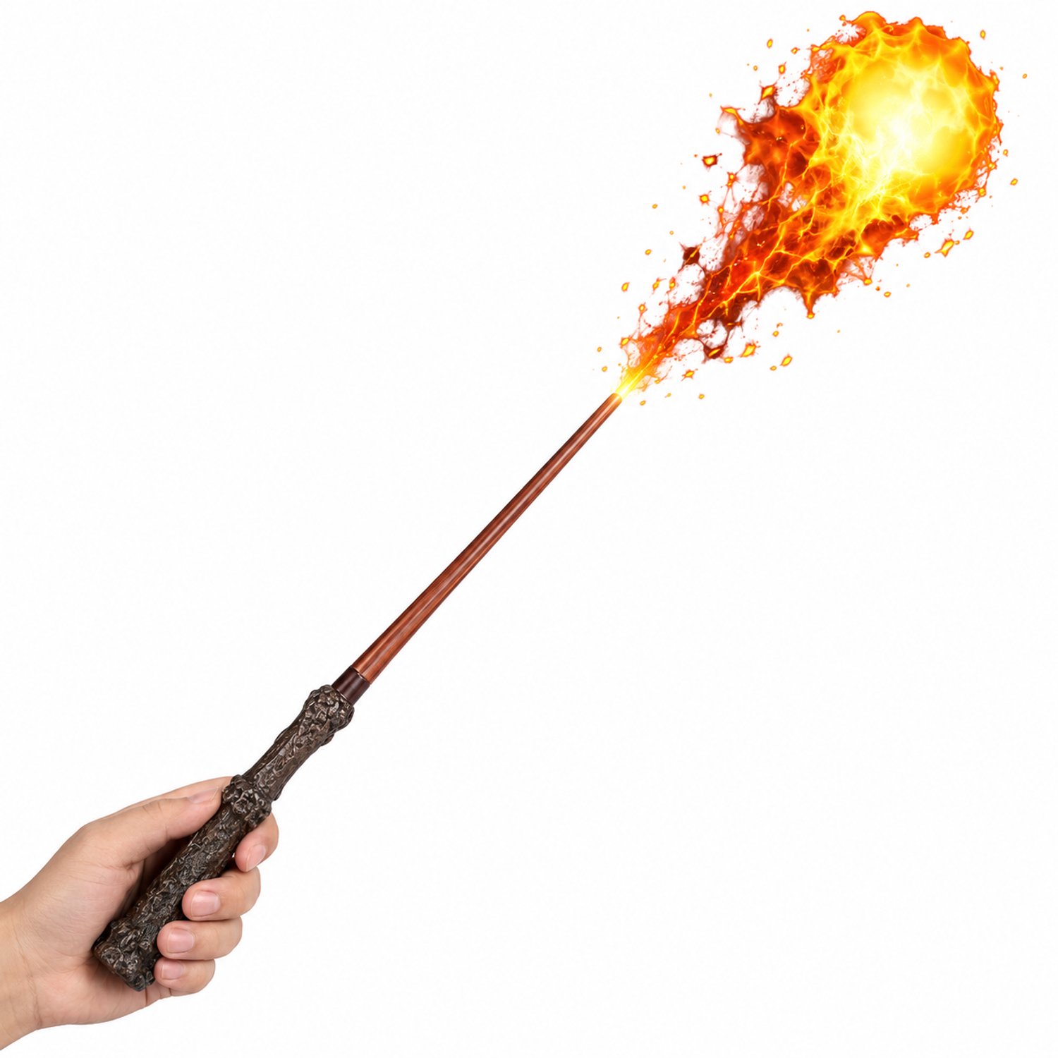 CreateEcom toverstaf - toverstaf harry potter - toverstok - Harry staf - Magische Vuurbal Toverstaf Elektrische - Vuurspuigende Tovenaarstok voor Halloween, Cosplay, Podiumvoorstelling & Feestdagcadeau