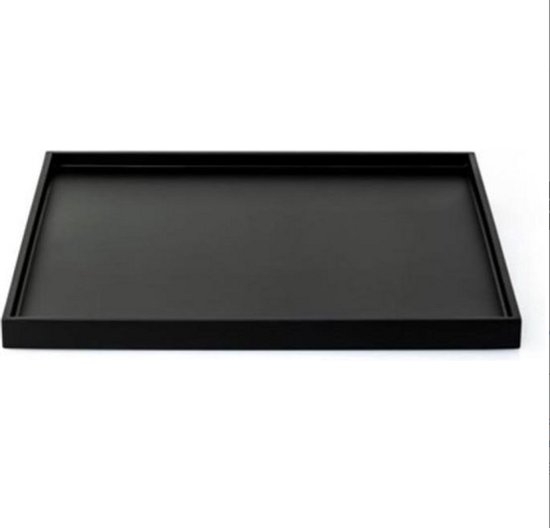 Zwart eiken fineer dienblad met een hoogte van 4 cm.