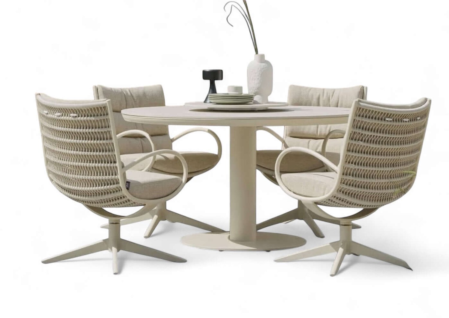 Apple Bee Camp Bay Garden Dining Set - 140 cm - 5-piece - Oyster