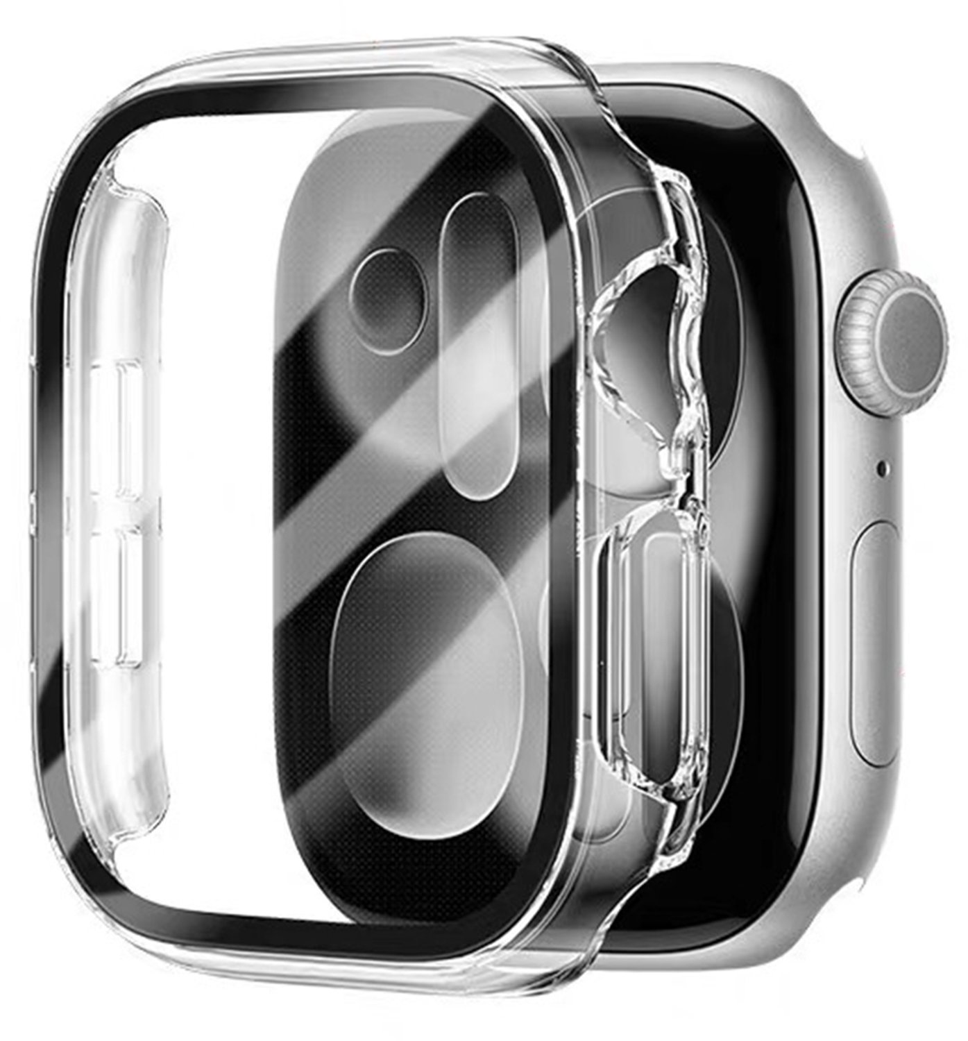 Stravo Case / Hoesje voor Apple Watch SE 3/2/1 & Series 6/5/4 40mm – Full Cover TPU met Screenprotector – Transparant