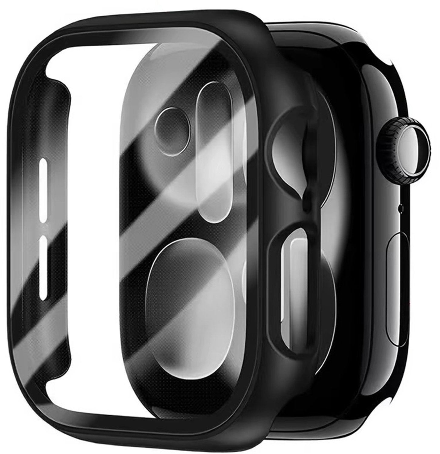 Stravo Case / Hoesje voor Apple Watch Series 3/2/1 42mm – Full Cover TPU met Screenprotector – Zwart