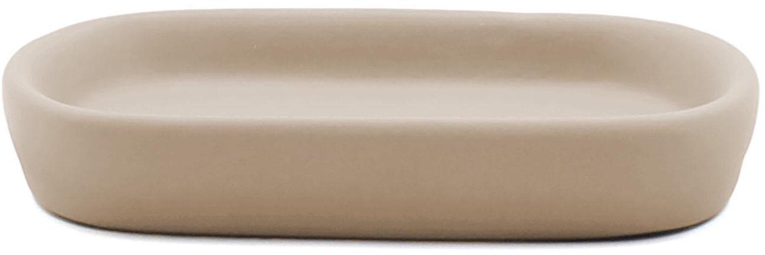 Douceur d'intérieur - Keramische zeepdispenser, 13,5 x 9,5 cm, CERALIA - taupe