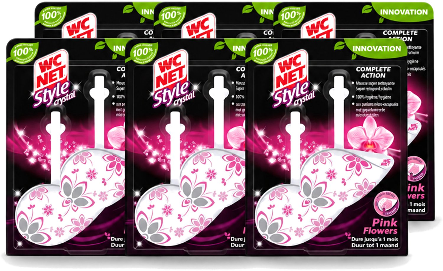 6 x WC Net - Toiletblok - Frisse Bloemen - 2 Blokjes - Voordeelverpakking - 6 stuks