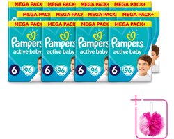 12 x Pampers - Active Baby - Luiers - Maat 6 (13-18 kg) - Extra Groot - 96 Luiers - Bulkverpakking - Luiers voor baby - Douchemop - Droge luiers