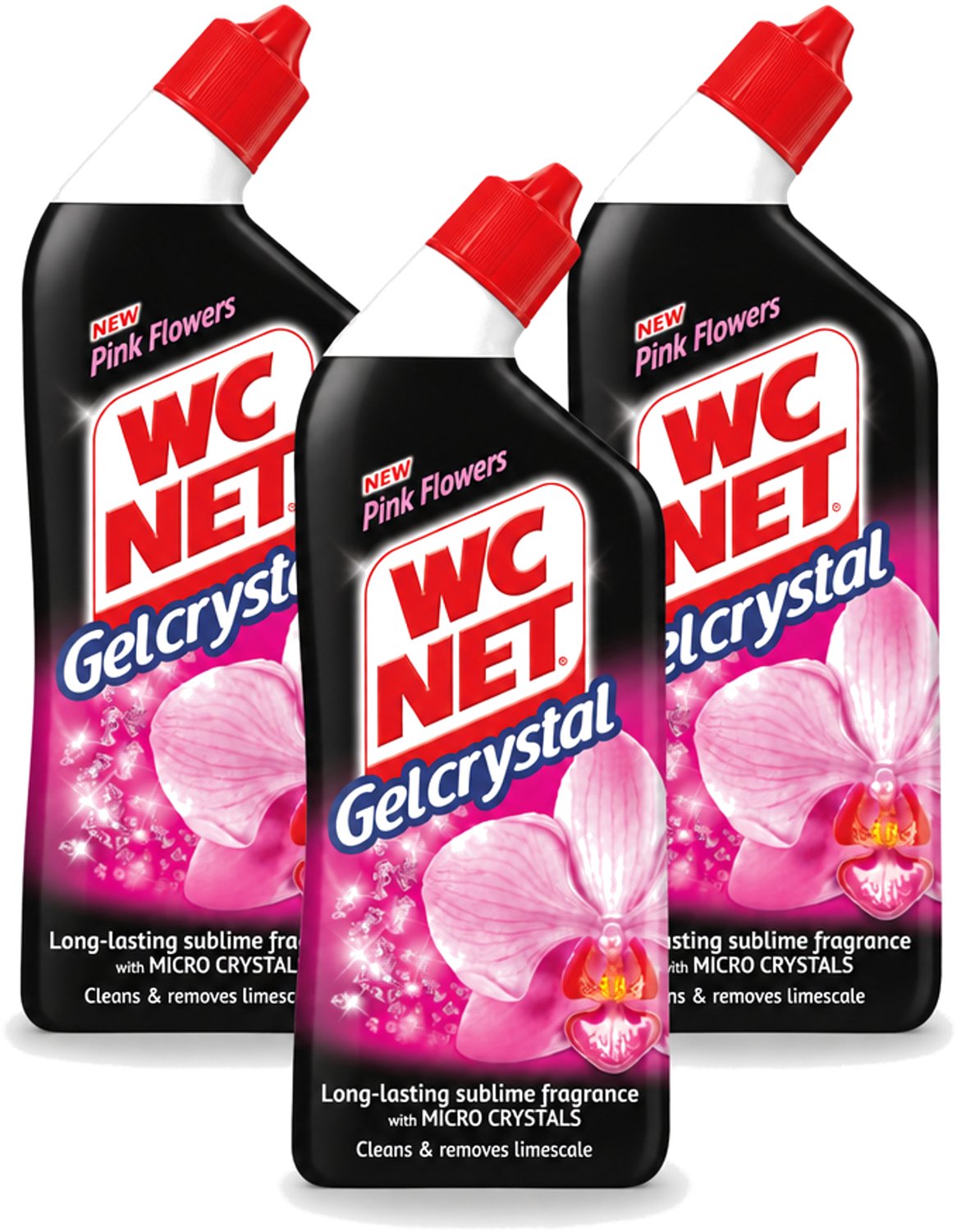 3 x WC Net - Toilet Reiniger - Gel - Frisse Bloemen - 750 ml - Voordeelverpakking - 3 stuks