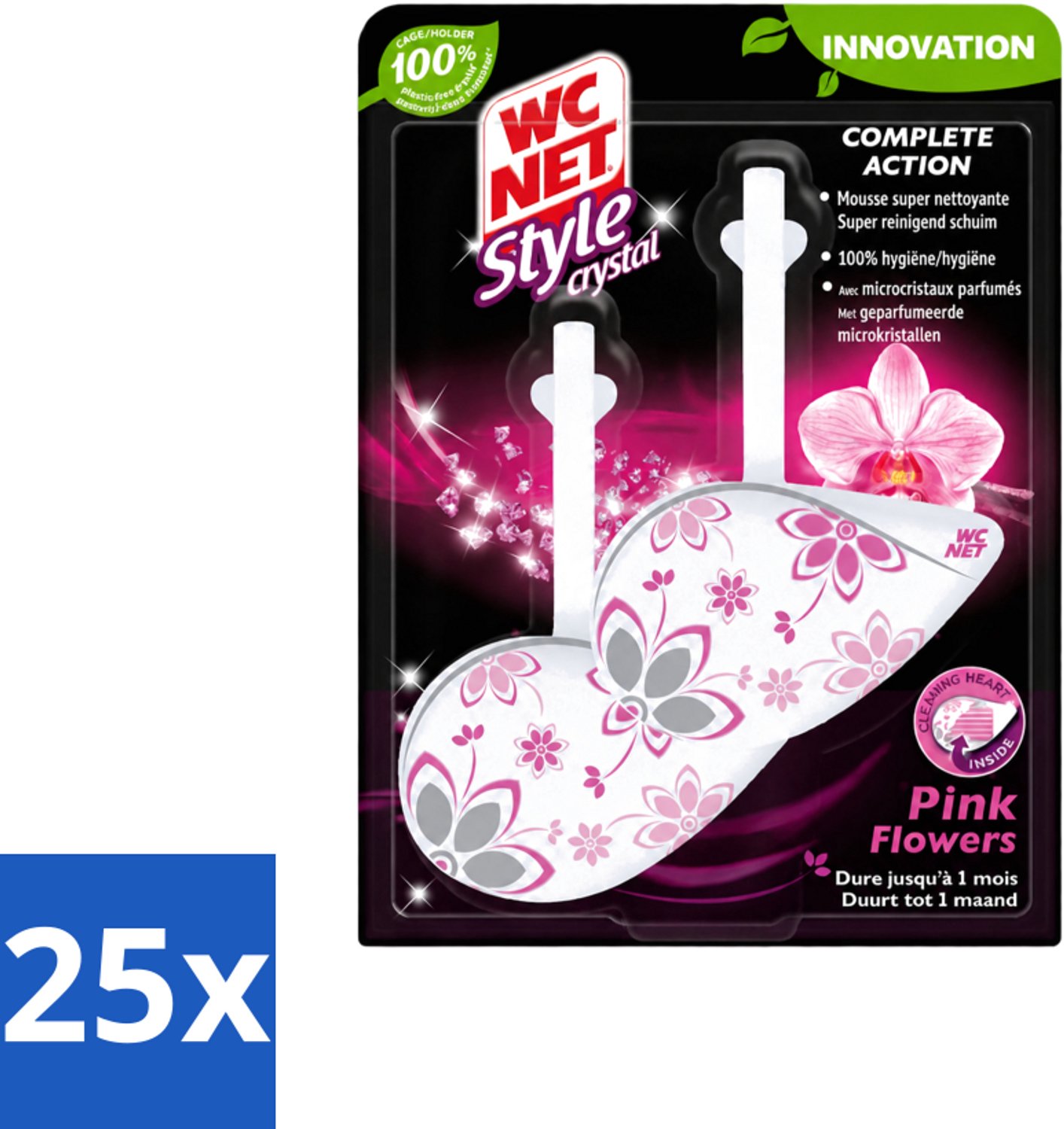 25 x WC Net - Toiletblok - Frisse Bloemen - 2 Blokjes - Voordeelverpakking - 25 stuks