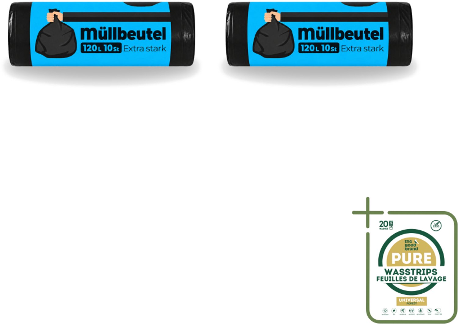 2 x Deluxe - Vuilzakken - Stevig & Ruim - 10 Vuilniszakken - 120L - Wasstrips - Vuilzakken 120 L - Huishoudelijk Afval - Tuinafval - Vuilniszakken - Vuilnisbakken