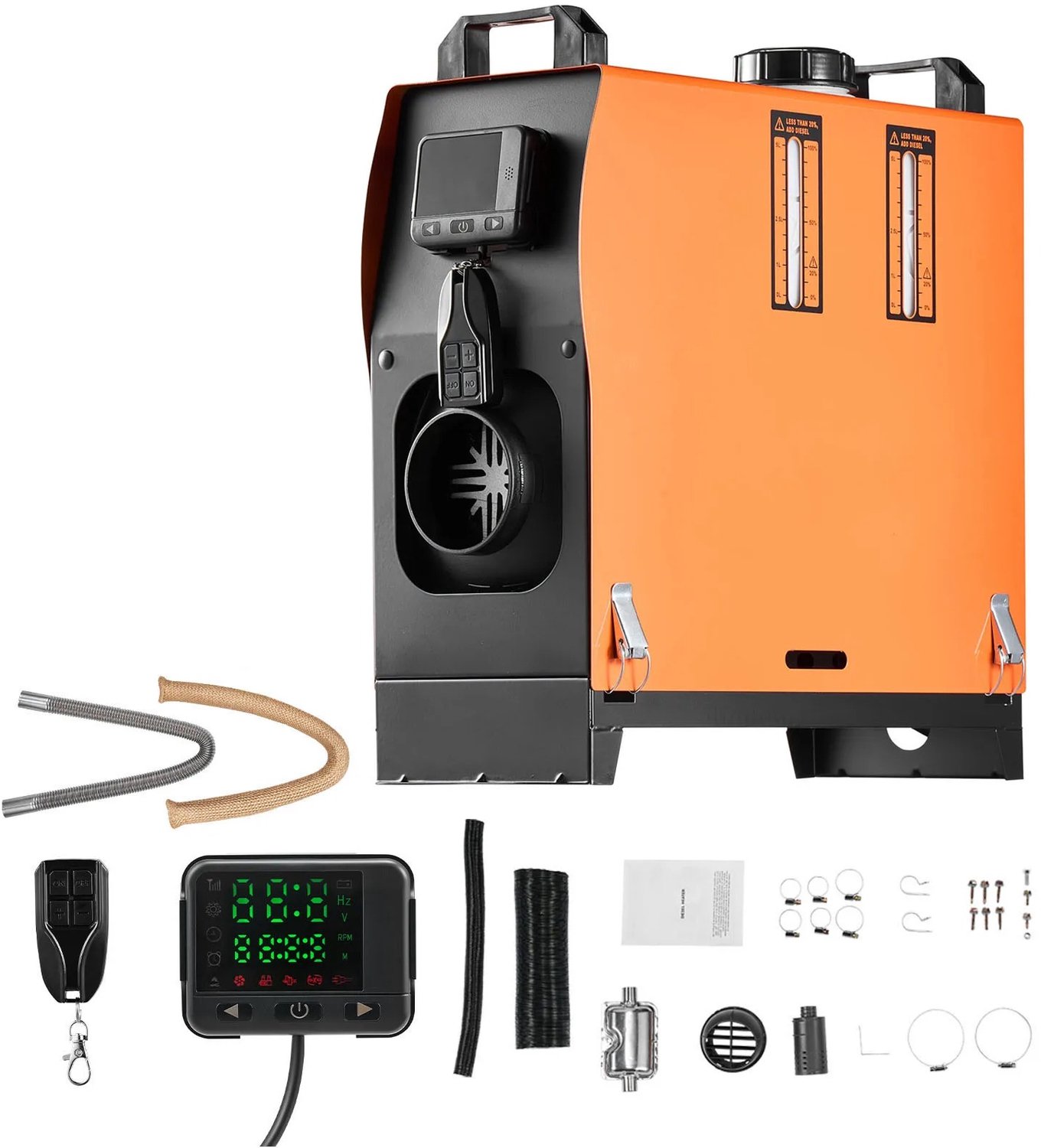 Cherrys Finds - Diesel Standkachel - 8KW 12V - Dieselverwarmer - Dieseluchtverwarmer - Luchtverwarmer Met Intelligente LCD-monitor En Afstandsbediening - Auto Heater - Voor Auto's, Vrachtwagens, Boten, Graafmachines, Technische Ruimtes En Binnenshuis