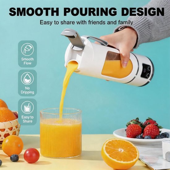 Mini draagbare mixbeker 450 ml - elektrische USB-sapcentrifuge - 12 roestvrijstalen messen - Vemera — afbeelding 3