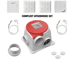 Zehnder ComfoFan S CO2 Combi Set (458004710) – 11-delig – 2x CO2 Sensor, 2x RF Timer & 2 Stekkers 230V + Perilex