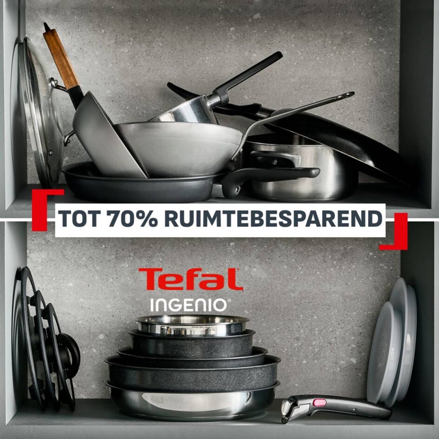 TEFAL Ingenio Excellence Ceramic L2703002 - STEELPAN met afneembare handgreep - 20 cm - Inductie