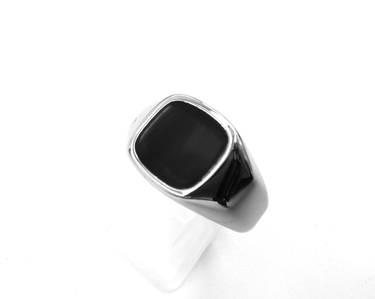 jongens mode - sieraden - ringen - zegelring - zwart vierkant emaille