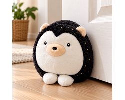 Egel Deurstopper – Pluche Deurstop – Decoratief – Zwart/Wit – Schattige Dieren Deurstopper - 1Kg