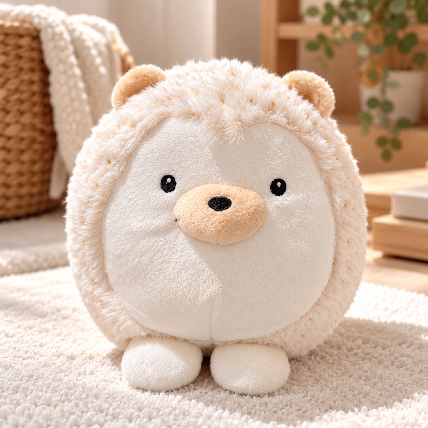 Egel Deurstopper – Pluche Deurstop – Decoratief – Wit – Schattige Dieren Deurstopper - 1Kg
