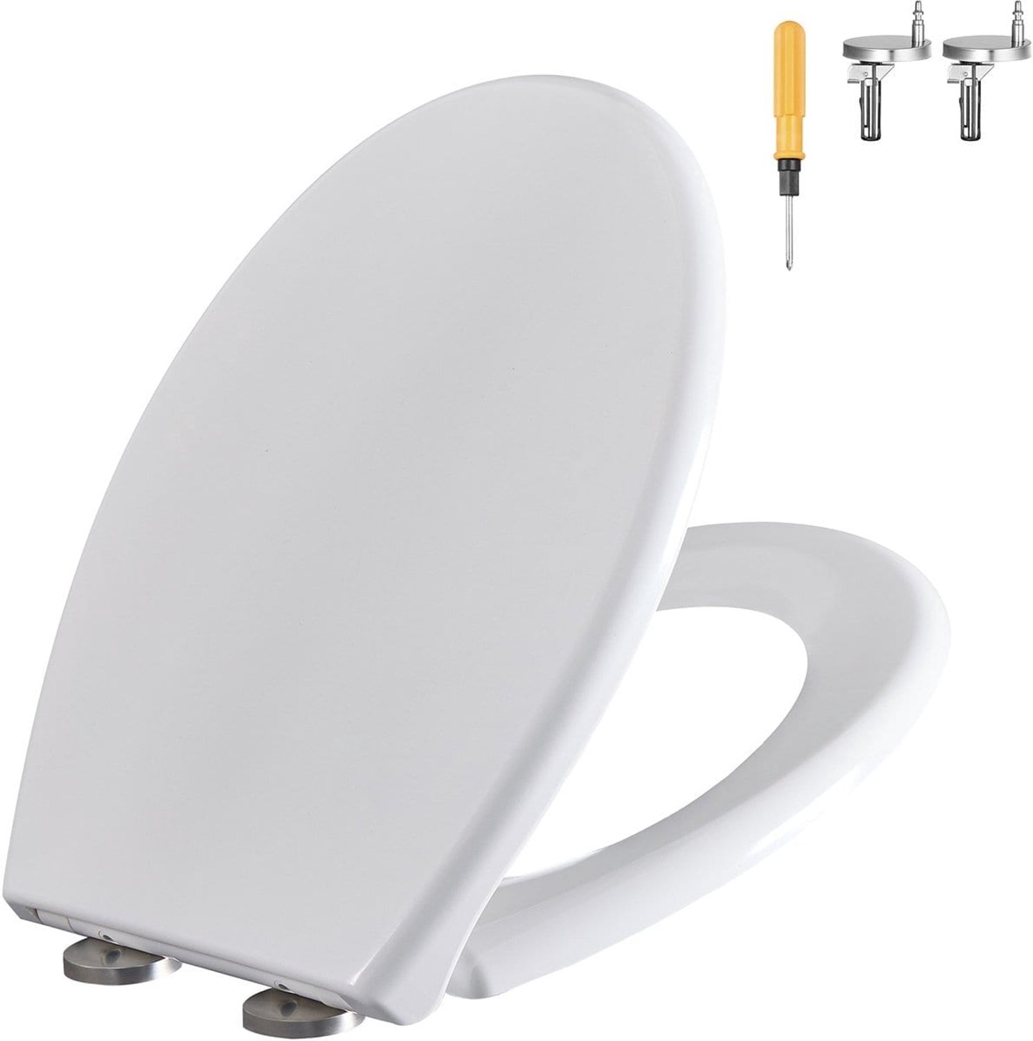 Klarven® Toiletbril Wit - Wc-bril - Toilet Seat - Abattant - Soft-close, Afklikbare zitting voor snel schoonmaken