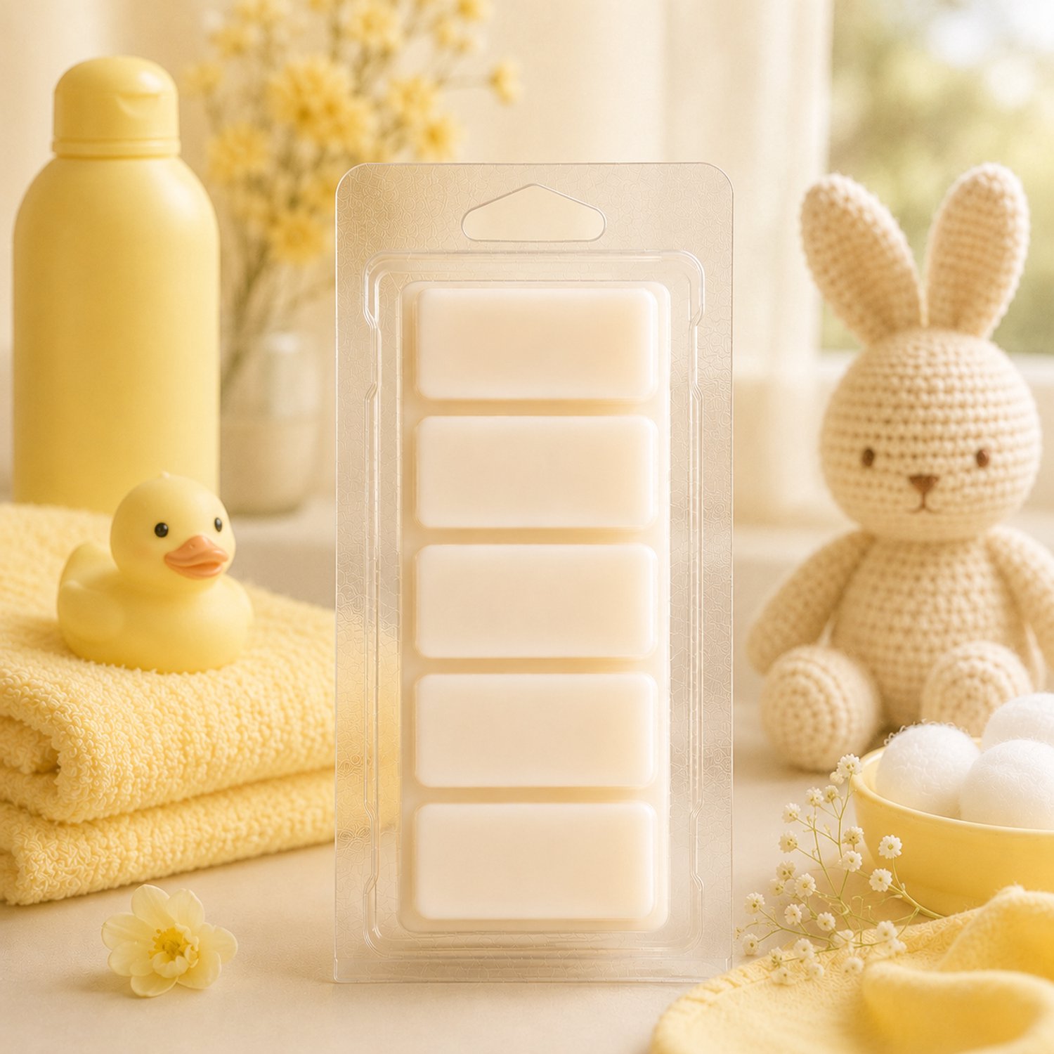 Waxmelts Yellow Baby - Snapbar - 55 gram - Geinspireerd op bekende babygeur - Sojawas - Handmade - Dierproefvrij - Huisparfum - Voor in geurbrander - Geur in huis - Geurkaars