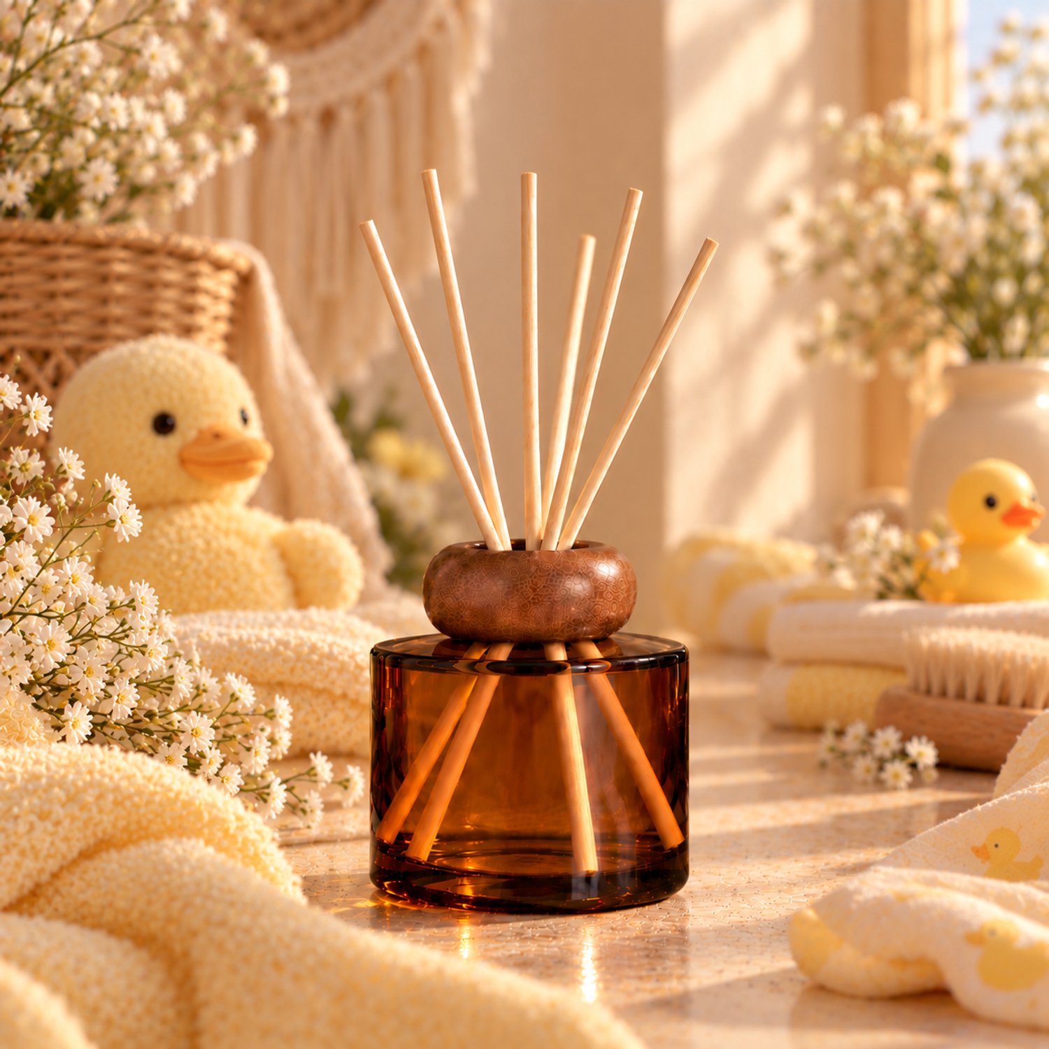 Reed Diffuser Yellow Baby - Babygeur - 100 ml - Handmade - Parfum - Geurstokjes - Rietverspreider - Interieurparfum - Fragrance sticks - Luchtverfrisser - Eau de parfum