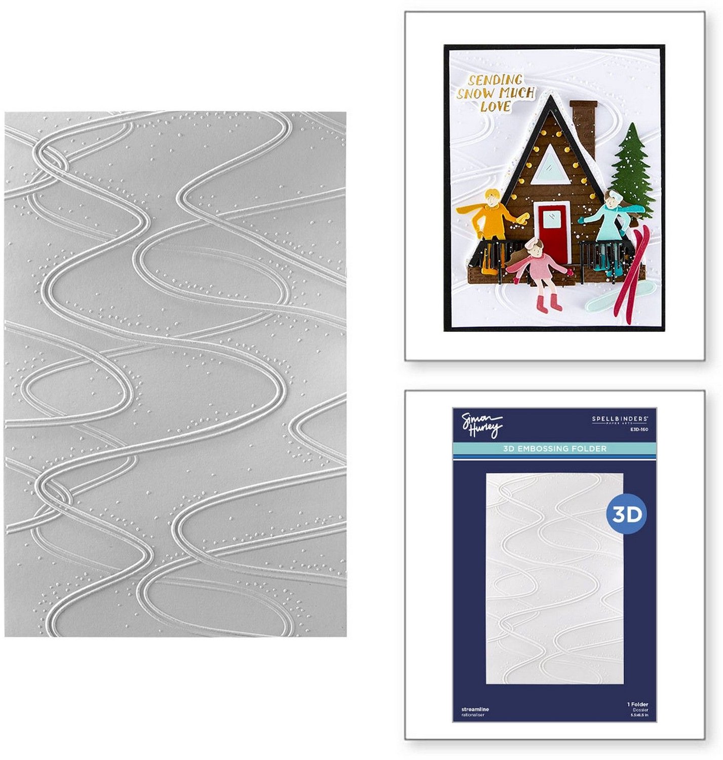 Spellbinders Simon Hurley 3D Embossing Folder - Streamline - 13,97 x 21,6 cm
