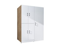 Roomart DORA-II Wasmachine Ombouwkast 130x186 cm - Wit Eiken