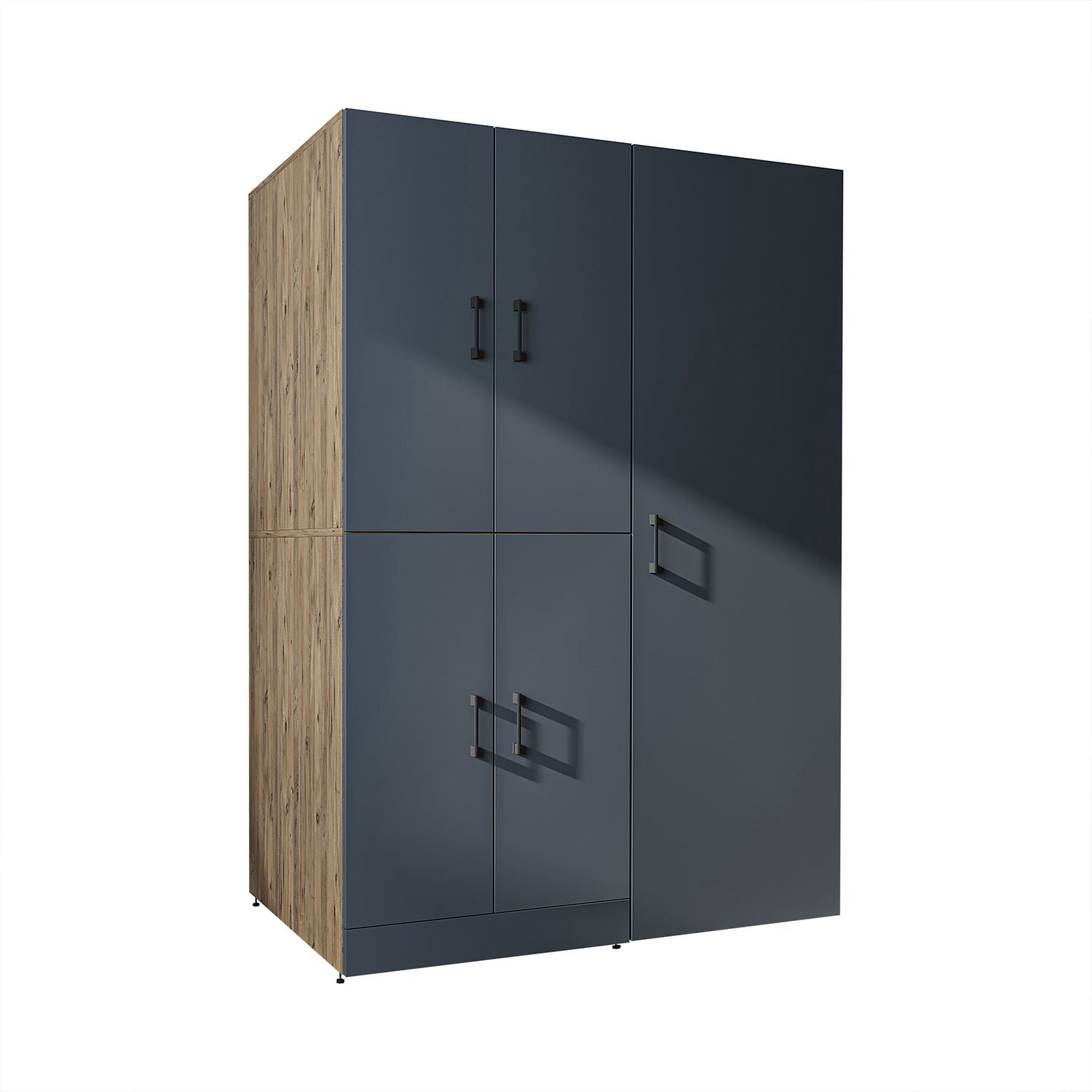 Roomart DORA-II Wasmachine Ombouwkast 130x186 cm - Antraciet Eiken