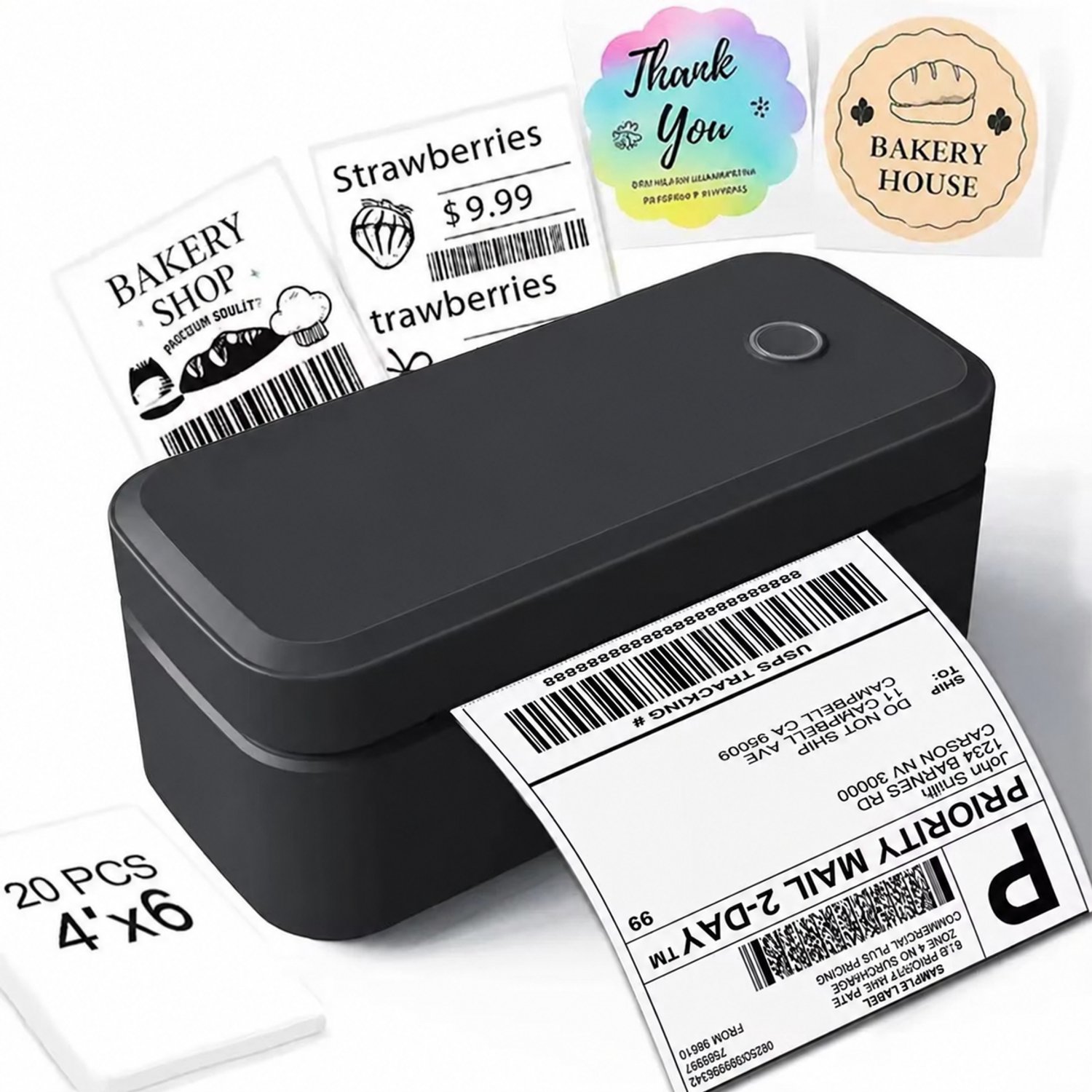 Vurnomi Labelprinter - Labelmaker - Etiketten printer - Thermische printer - Sticker printer - Bluetooth - Smartphone - Zwart