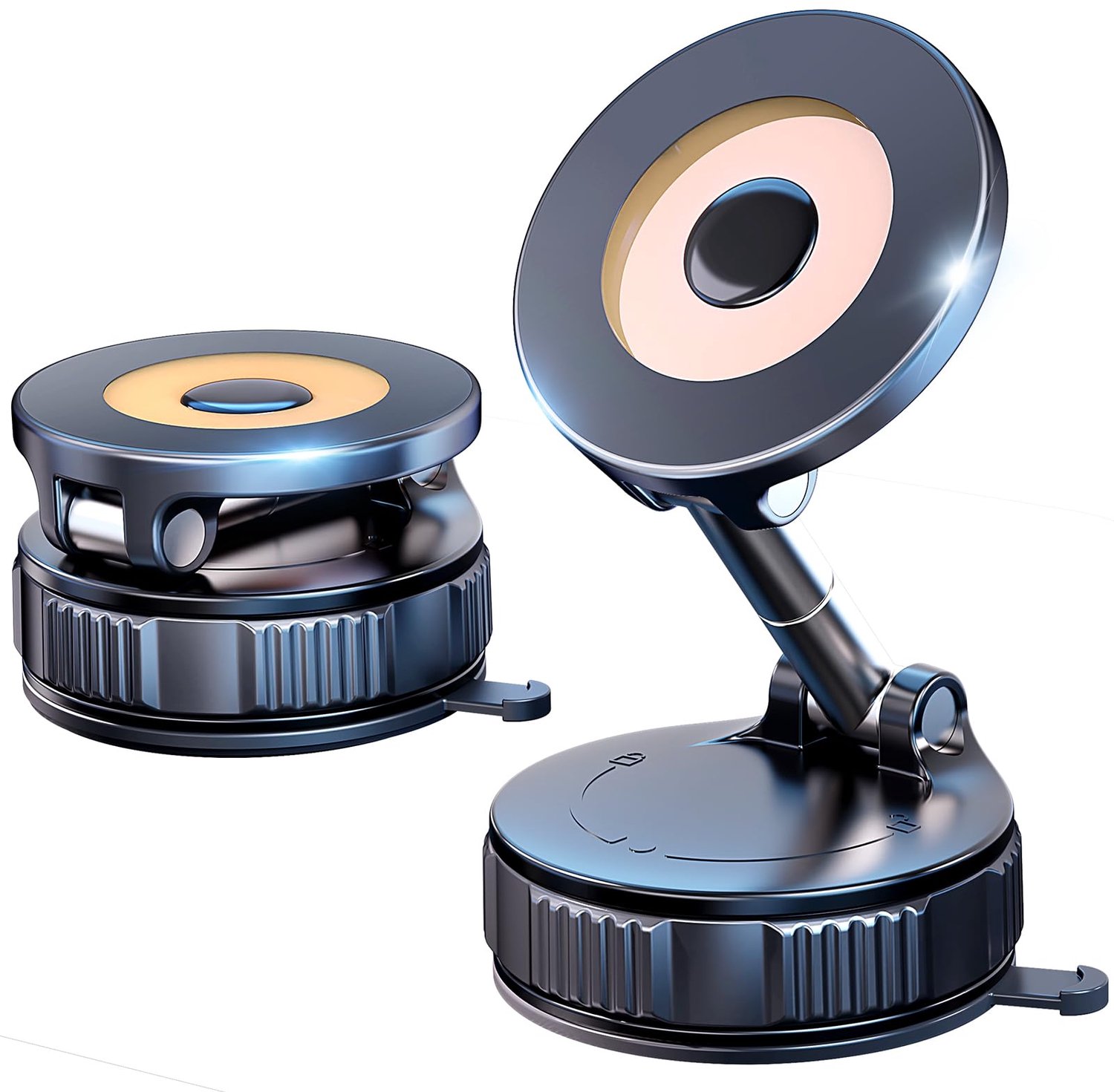 Magnetische Telefoonhouder voor Auto, Spiegel en Bureau – 360 Graden Draaibaar – Sterke Zuignap en Stabiele Grip voor iPhone en Android