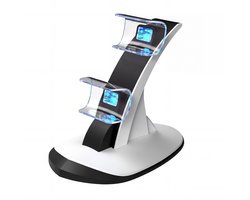 YONO Controller Oplaadstation geschikt voor PlayStation 5 - PS5 DualSense Controllers - Dual Oplader - Charging Dock - Wit - Staand