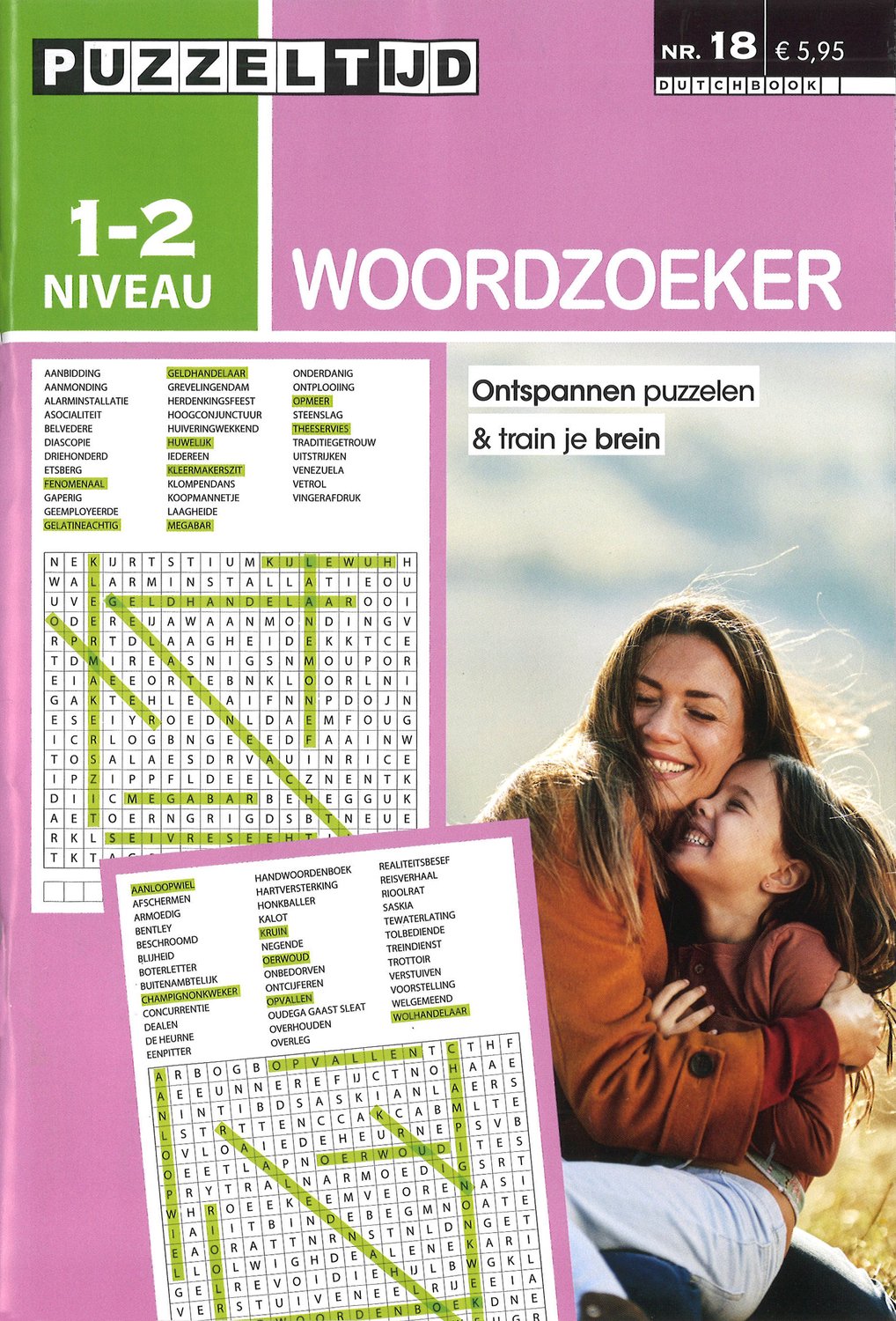 Puzzeltijd Woordzoeker Puzzelboek – Niveau 1-2 Sterren – 96 Pagina’s
