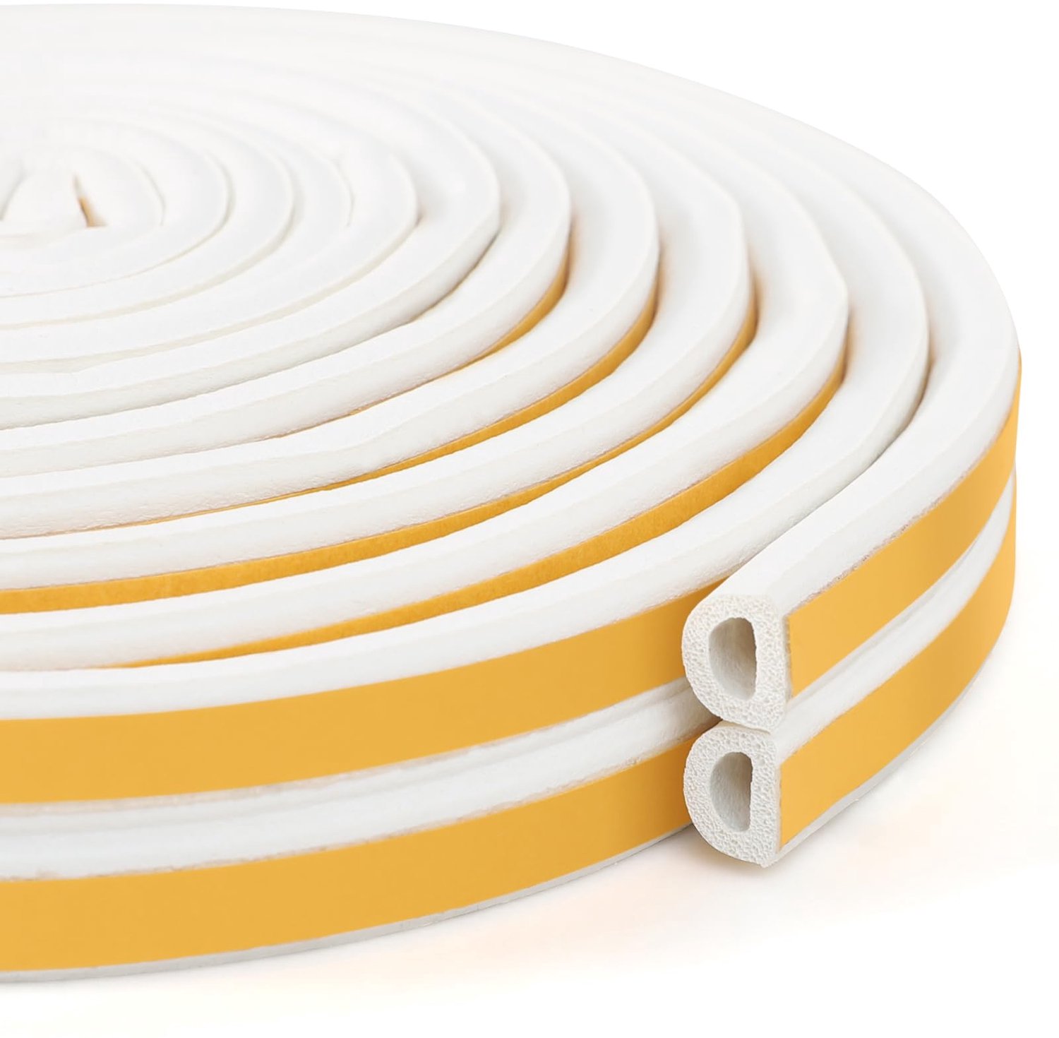 Tochtstrip voor Deuren en Ramen - Zelfklevende Afdichtingsstrip - Rubber Schuim - 9 x 6 mm - 5 m - Wit