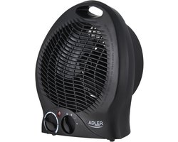 Adler AD 7761 Elektrische Kachel 2000W – Ventilatorkachel – 2 Warmtestanden 1000/2000W – Instelbare Temperatuurregeling – Ventilatorfunctie – Oververhittingsbeveiliging – Zwart