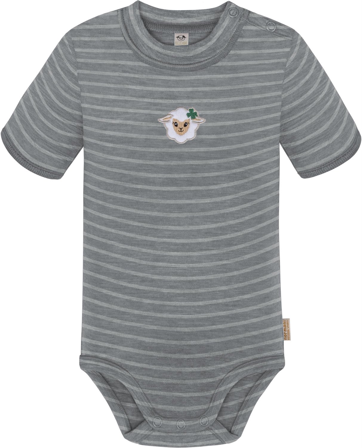 Baby-body met korte mouwen van merinowol „Tihoi“