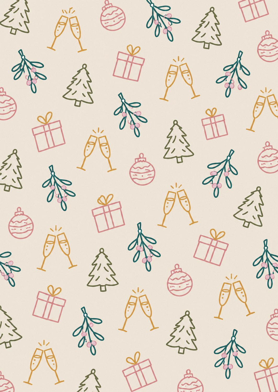Kerstkaart zonder tekst met feestelijk patroon – A6 kaart