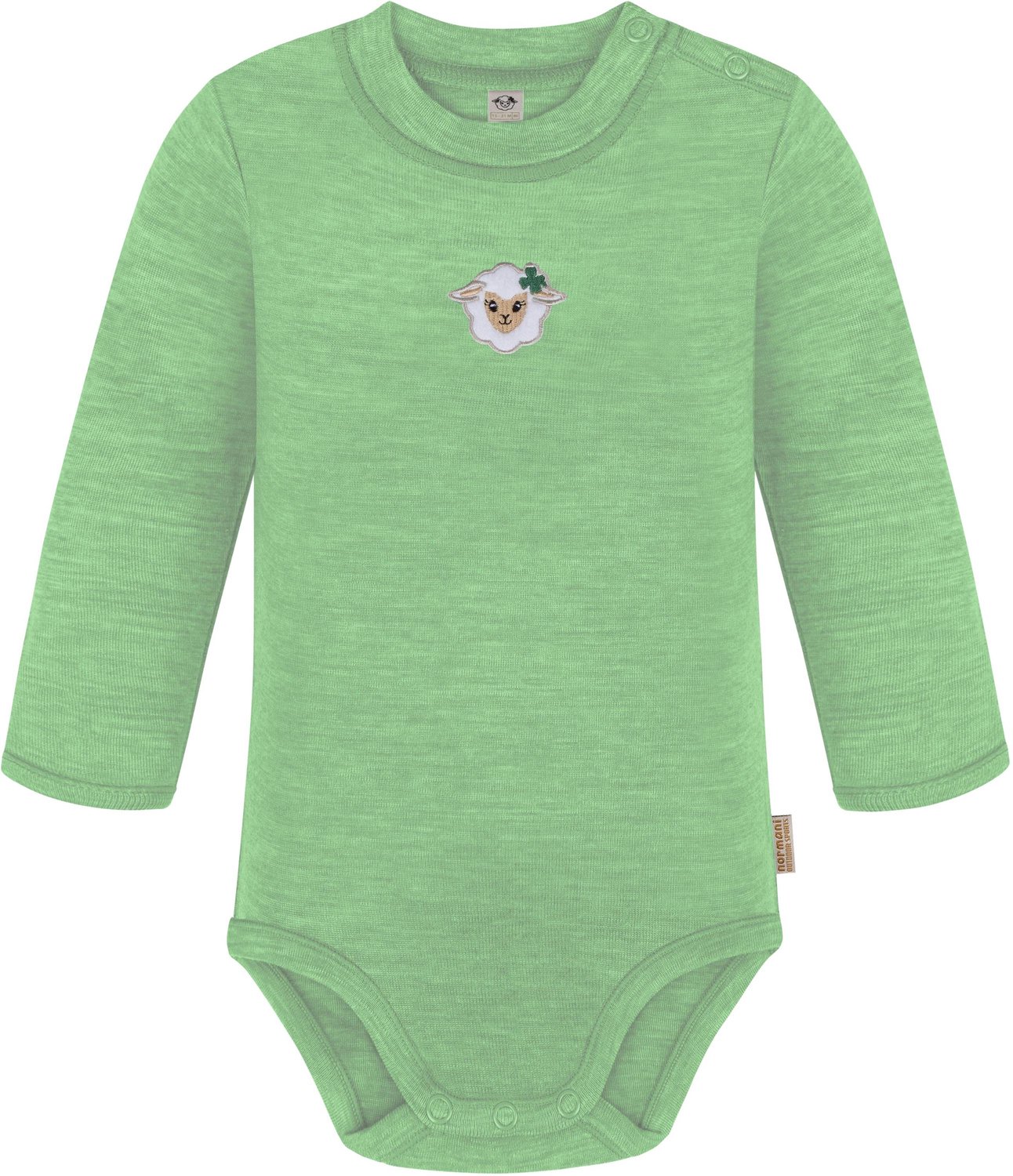 Baby-body met lange mouwen van merinowol „Tuai“