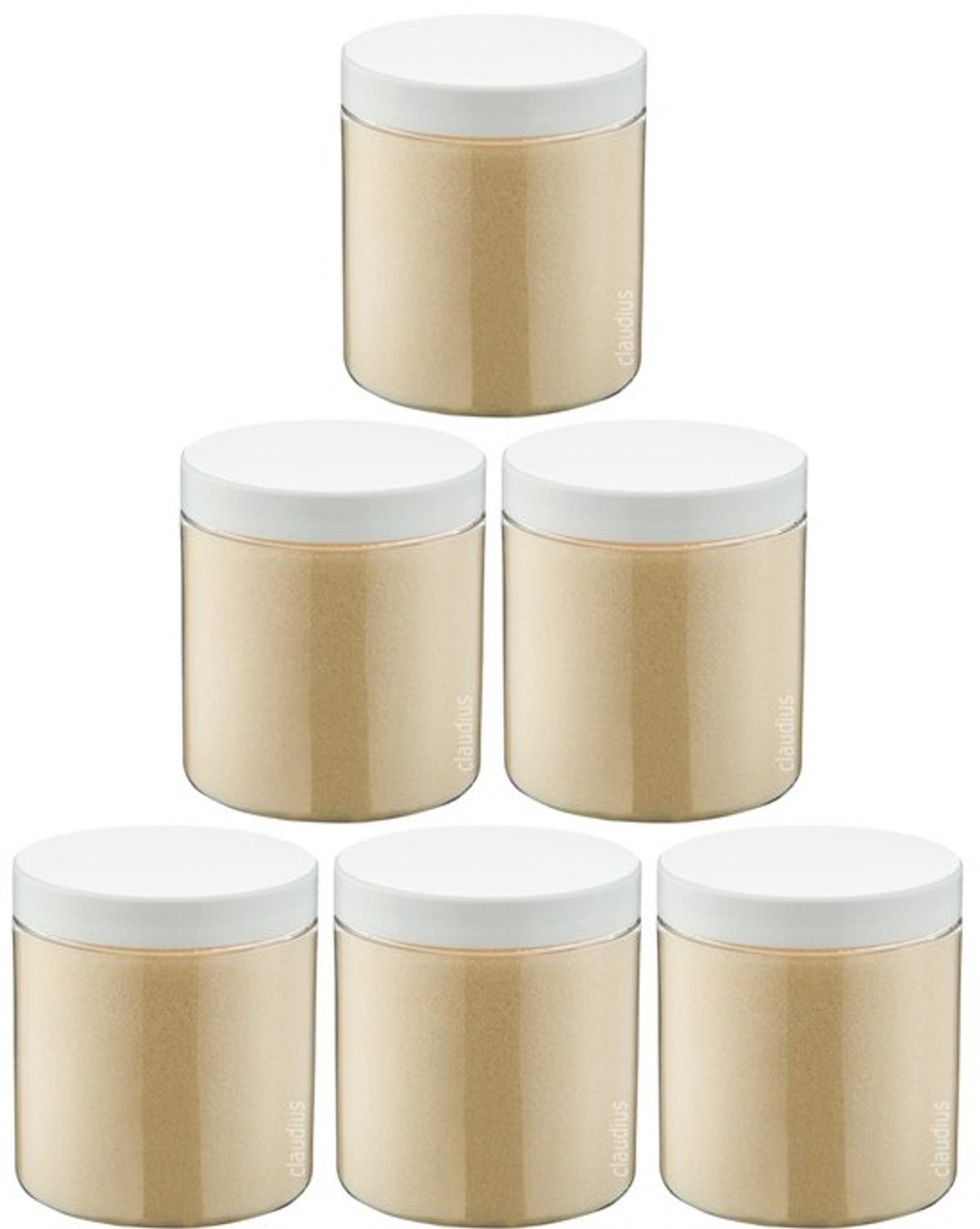 Claudius Scrubzout Vanille 300 gram - Pot met witte deksel - set van 6 stuks - Hydraterende Lichaamsscrub - Body Scrub